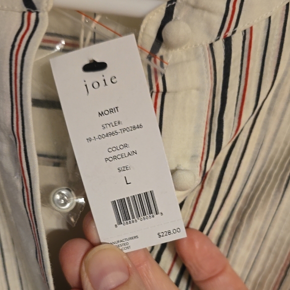 Joie Porcelain Striped Blouse - Picture 2 of 4